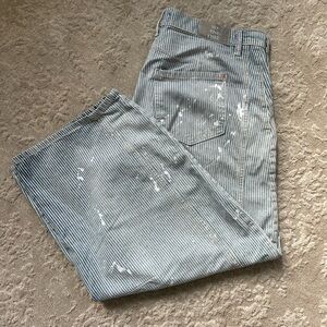 We the Free barrel jeans, pinstripe denim, ladies 31